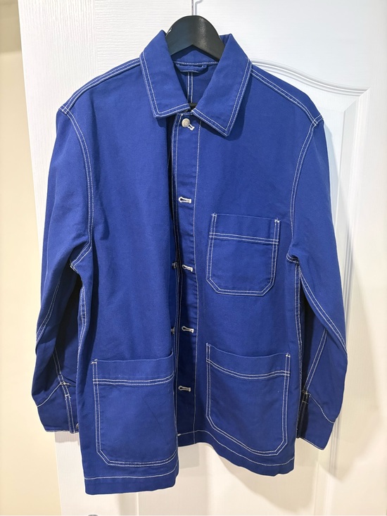 H&M Other - H&M Blue Field Jacket with White Contrast Stitching